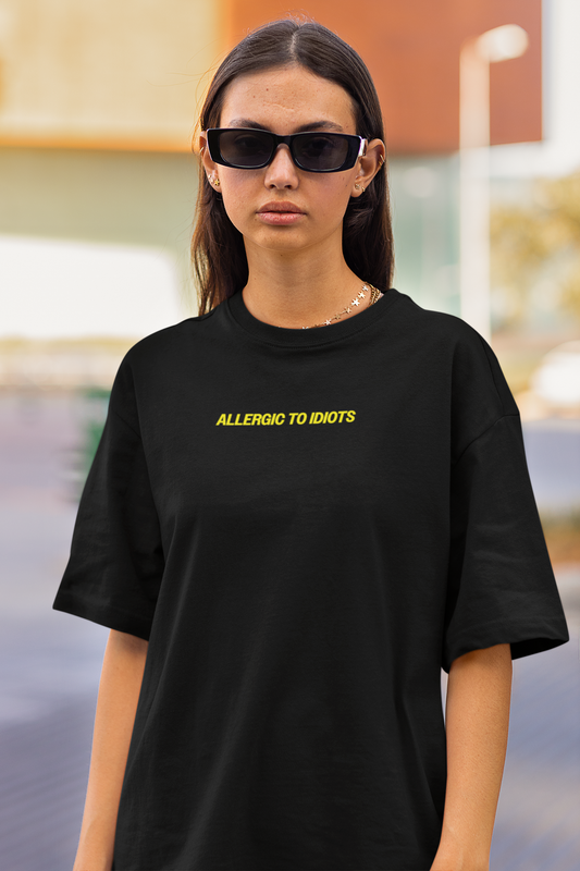 T-krekls Oversize  "Allergic to Idiots" – minimāla tolerance, maksimāla attieksme